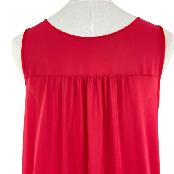 Vintage 70s Red Nylon Chiffon & Lace Trim Maxi Babydoll Nightgown Women’s Size M - Picture 7 of 10